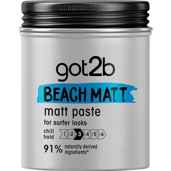 Got2b Beach Matt, Medium Hold, No Stickiness, Matt Texture Hair Paste, 100ml - Image 1